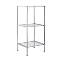 3 Tier Metro Collection Shelf Gray - Organize It All: Chrome Steel Bathroom Towel Storage Cabinet with 3 Shelves