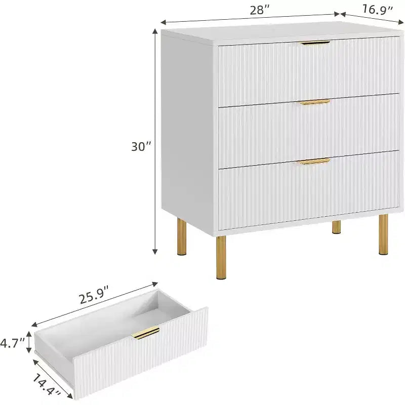 Cassettiera a 3 cassetti, comò moderno in legno per camera da letto con cassetti contenitori, mobile TV in stile rustico per soggiorno, camera da letto, corridoio