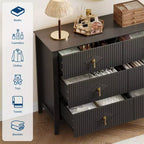 Comò a 6 cassetti, comò moderno da camera in legno con cassetti portaoggetti, mobile TV in stile rustico per soggiorno, camera da letto, corridoio