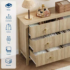 Comò a 6 cassetti, comò moderno da camera in legno con cassetti portaoggetti, mobile TV in stile rustico per soggiorno, camera da letto, corridoio