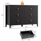 Comò a 6 cassetti, comò moderno da camera in legno con cassetti portaoggetti, mobile TV in stile rustico per soggiorno, camera da letto, corridoio