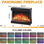 Mobile TV con caminetto, Mobile TV da 59'' con caminetto, Stufa elettrica con caminetto, Centro di intrattenimento con cornice e colori LED, Mobile consolle TV