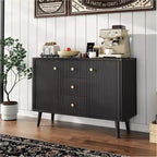 CuisinSmart 47 Sideboard Buffet Cabinet with Drawers, Fluted Accent Storage Cabinet with 2 Doors&3 Drawers, Modern Credenza for Entryway Living Room