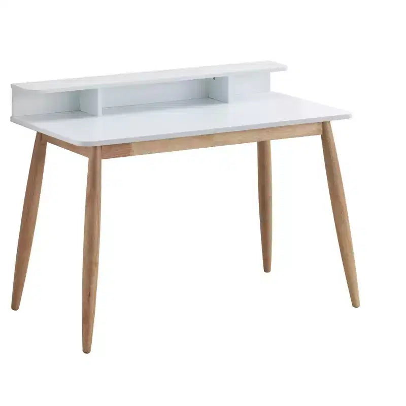 Scrivania in legno di metà secolo Okak 43IN con ripiani espositivi, scrivania con design elegante, scrivania per computer per soggiorno, camera da letto