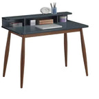 Scrivania in legno di metà secolo Okak 43IN con ripiani espositivi, scrivania con design elegante, scrivania per computer per soggiorno, camera da letto