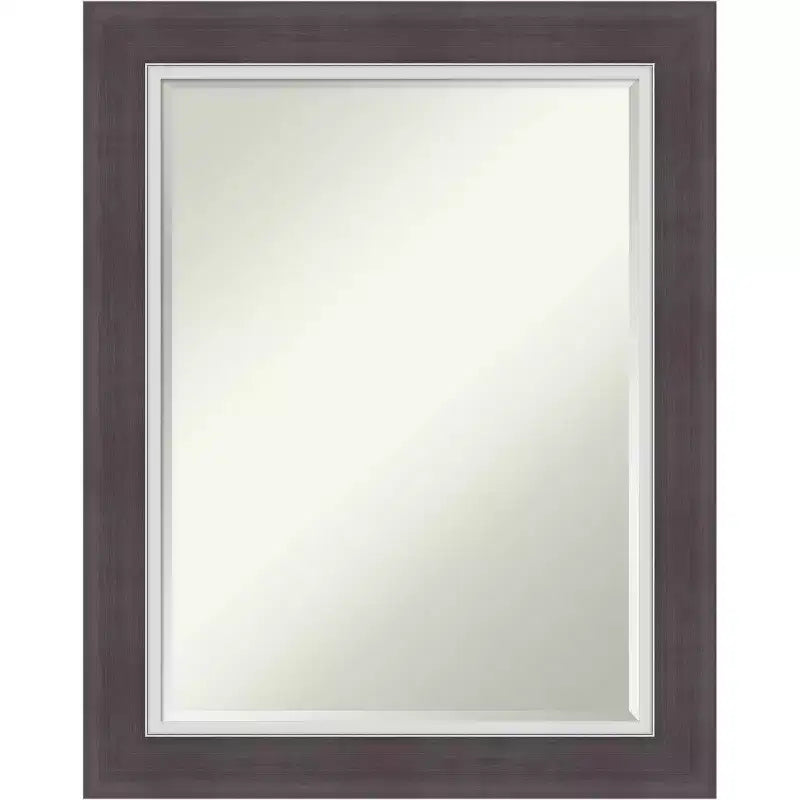 Amanti Art Ellie Half-Inch-Bevel Framed Bathroom Vanity Wall Mirror
