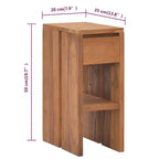 vidaXL Comodino in legno massello di teak naturale piccolo
