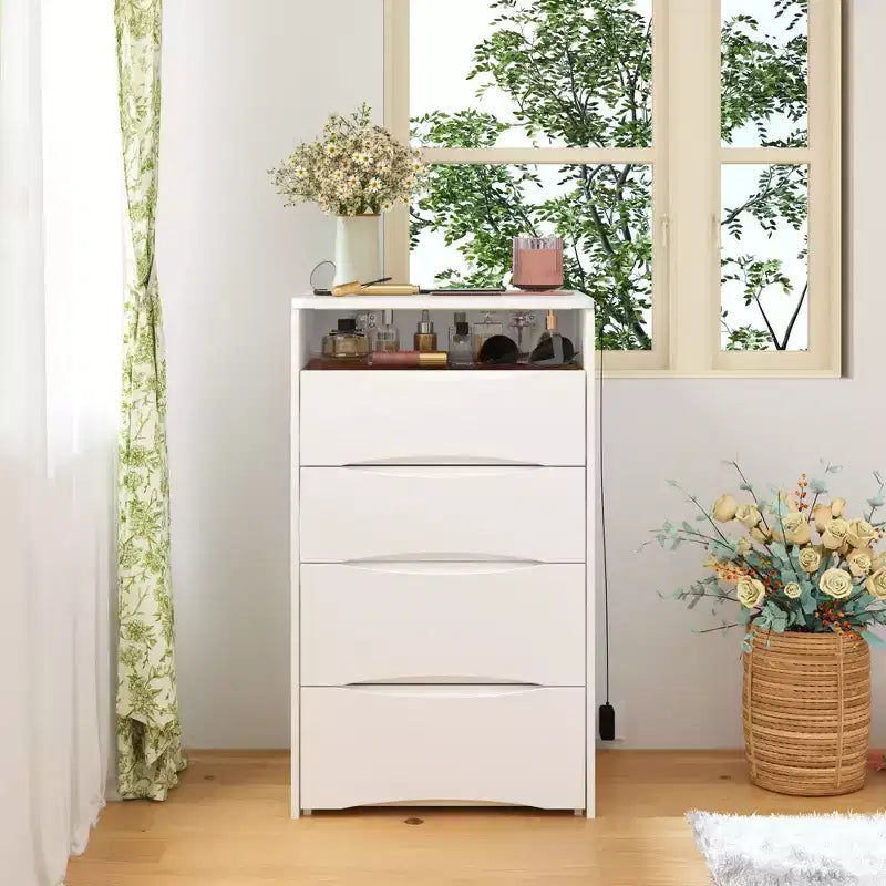 Toeletta Bianca Famapy con Specchio Illuminato a LED, Cassetti e Sgabello Mobile, 3 Modalità di Luce, Comodino/Toeletta per Bambini, Scrivania, Regalo di Natale