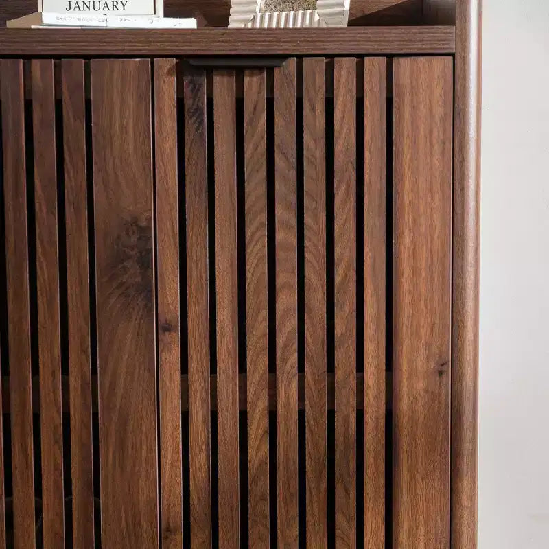 GDFStudio Mobile Scarpiera Moderno Hahn in Legno con Ripiani Regolabili e Ante a Persiana Traspiranti
