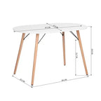 Tavolo da pranzo ovale FurnitureR moderno da 47,2 pollici per 4-6 persone, tavolo funzionale bianco con gambe in legno per l'ufficio domestico, la cucina, la sala da pranzo, il patio