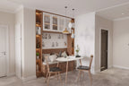 Tavolo da pranzo ovale FurnitureR moderno da 47,2 pollici per 4-6 persone, tavolo funzionale bianco con gambe in legno per l'ufficio domestico, la cucina, la sala da pranzo, il patio