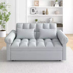 MAYEERTY Convertible Modern Pull Out Loveseat Sofa Bed Adjustable for Living Room Bedroom Gray
