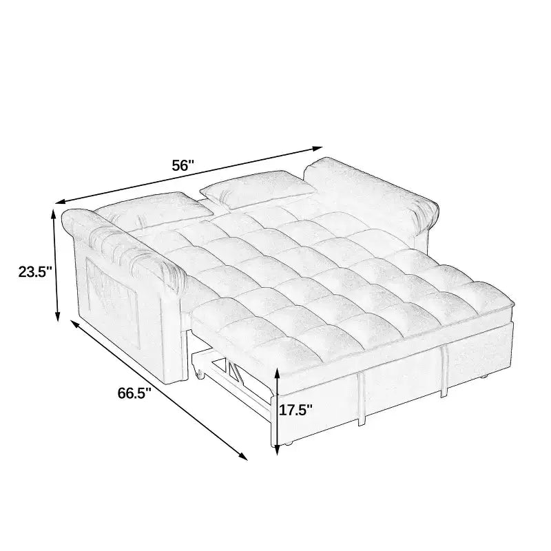 Divano letto convertibile moderno MAYEERTY estraibile regolabile per soggiorno camera da letto grigio