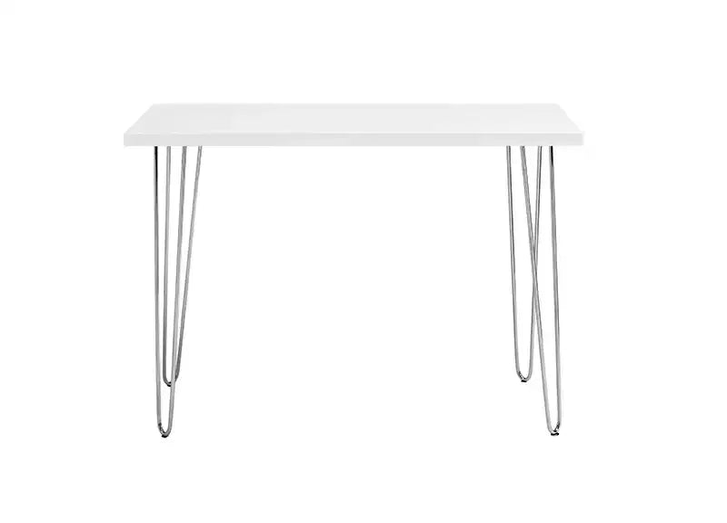 GDFStudio Ralph Modern Wood Writing Desk with Chrome Hairpin Legs