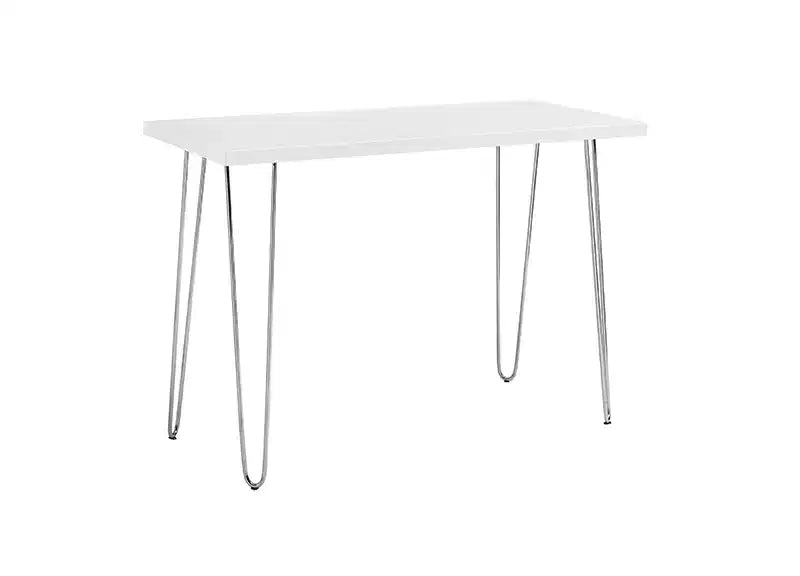 Scrivania moderna GDFStudio Ralph in legno con gambe a forcina cromate