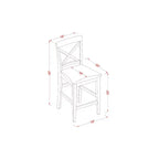 HomeStock Sgabello da bancone con schienale alto da 41,5 pollici a forma rettangolare in legno con finitura marrone, non imbottito in poliestere