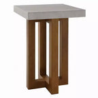 Tavolino Royal Hampton, piano grigio effetto cemento, legno noce marrone, 16 pollici