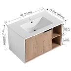 Mobile bagno in compensato ecologico, antigraffio e impermeabile, con lavabo in ceramica. Montaggio da parte di un adulto richiesto. Adatto per bagni.