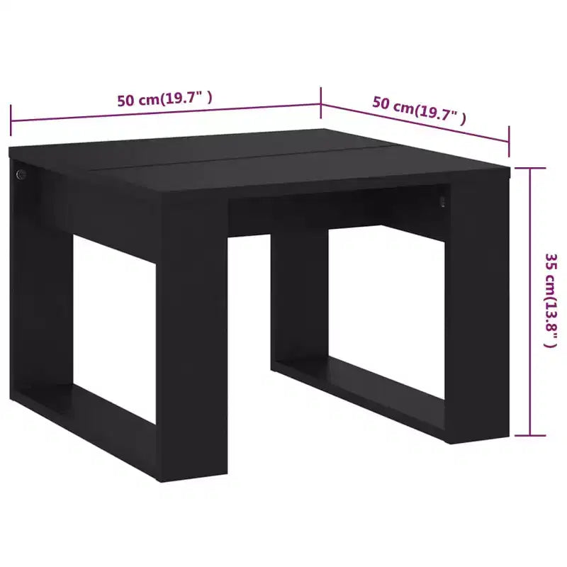 Tavolino moderno Clihome in rovere, elegante tavolino quadrato compatto per soggiorno e camera da letto