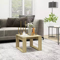 Clihome Modern Oak Side Table, Elegant Compact Square Accent Table for Living Room and Bedroom Decor
