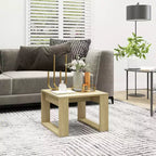 Clihome Modern Oak Side Table, Elegant Compact Square Accent Table for Living Room and Bedroom Decor