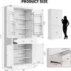 Mobile dispensa da 72 pollici, armadietto da cucina salvaspazio in legno con cassetto
