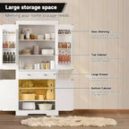 Mobile dispensa da 72 pollici, armadietto da cucina salvaspazio in legno con cassetto