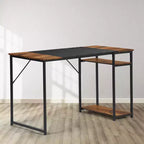 FurnitureR Scrivania per computer 55.1 con ripiani laterali, scrivania da gioco in stile industriale con telaio in metallo, postazione di lavoro per ufficio domestico con spazio di archiviazione per PC, laptop