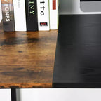 FurnitureR Scrivania per computer 55.1 con ripiani laterali, scrivania da gioco in stile industriale con telaio in metallo, postazione di lavoro per ufficio domestico con spazio di archiviazione per PC, laptop