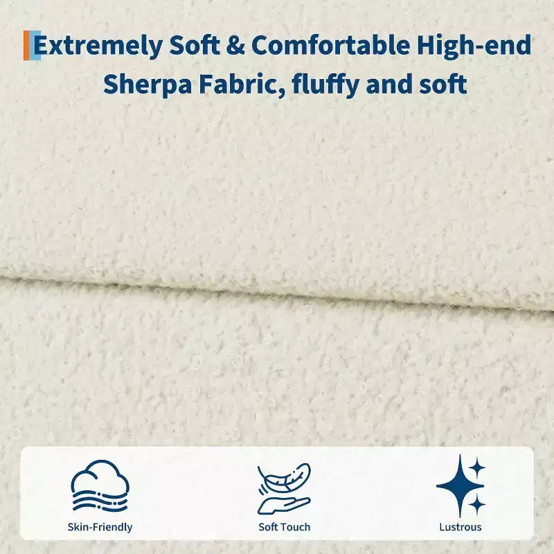 GustoWave Struttura Letto Imbottita in Boucle con Testiera, Non Richiede Rete a Molle