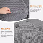 SunnyFurn Materasso a Tre Pieghe da 6 Pollici per Divano Letto, Letto Pieghevole in Schiuma per Ospiti con Corduroy Trapuntato, Portatile per Campeggio, Soggiorno, Camera da Letto