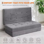 SunnyFurn Materasso a Tre Pieghe da 6 Pollici per Divano Letto, Letto Pieghevole in Schiuma per Ospiti con Corduroy Trapuntato, Portatile per Campeggio, Soggiorno, Camera da Letto