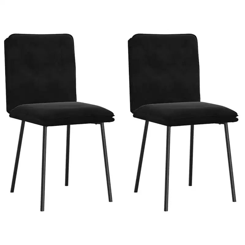 vidaXL Dining Chair Set of 4 Black Velvet (100% polyester), plywood, metal