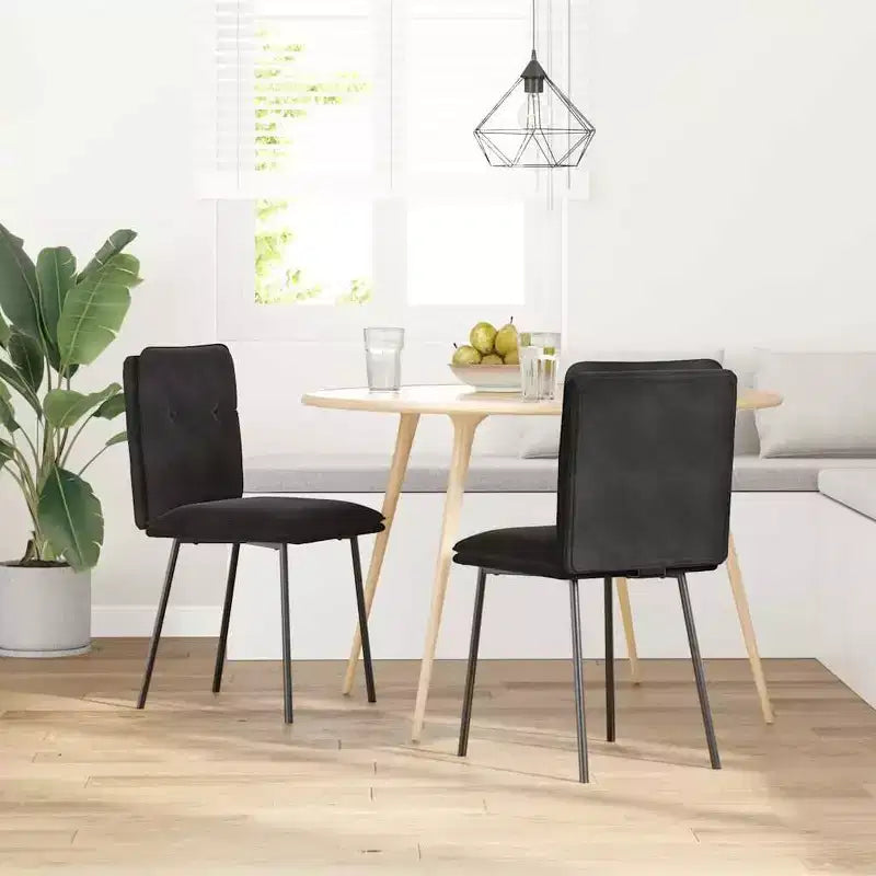 vidaXL Sedie da pranzo 4 pz Velluto nero (100% poliestere), compensato, metallo