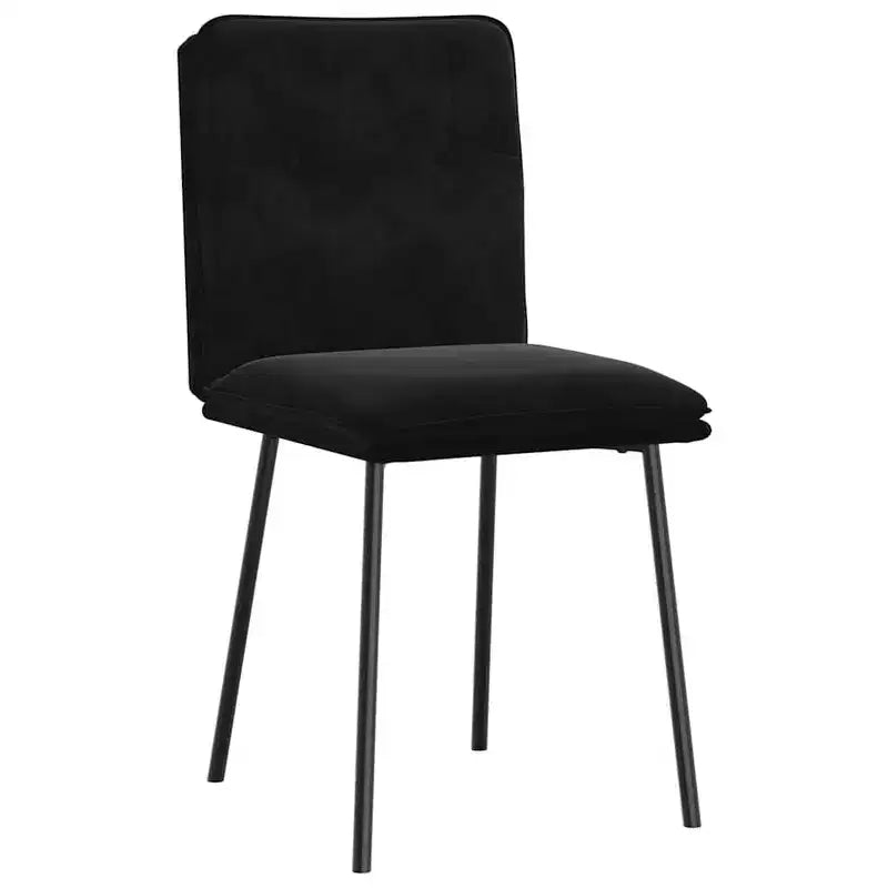 vidaXL Sedie da pranzo 4 pz Velluto nero (100% poliestere), compensato, metallo