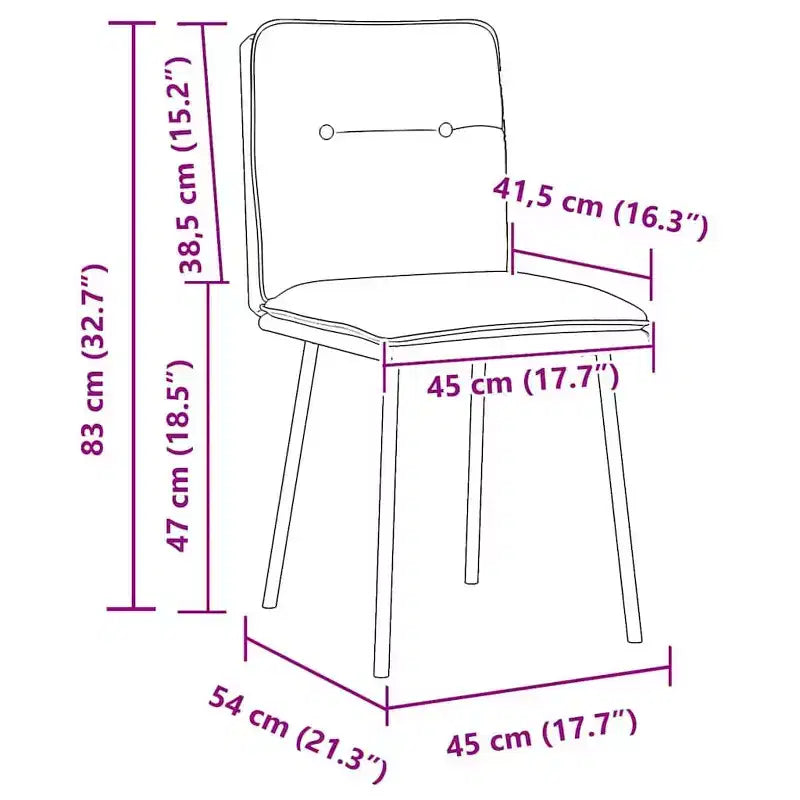 vidaXL Sedie da pranzo 4 pz Velluto nero (100% poliestere), compensato, metallo