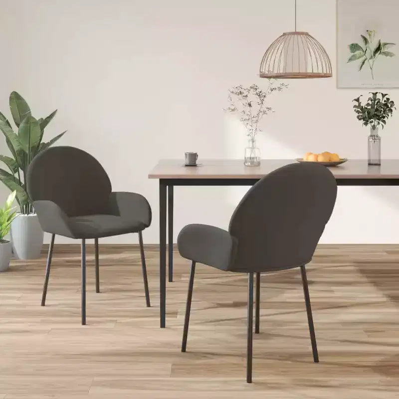 vidaXL Set 2 Sedie da Pranzo Grigio Scuro