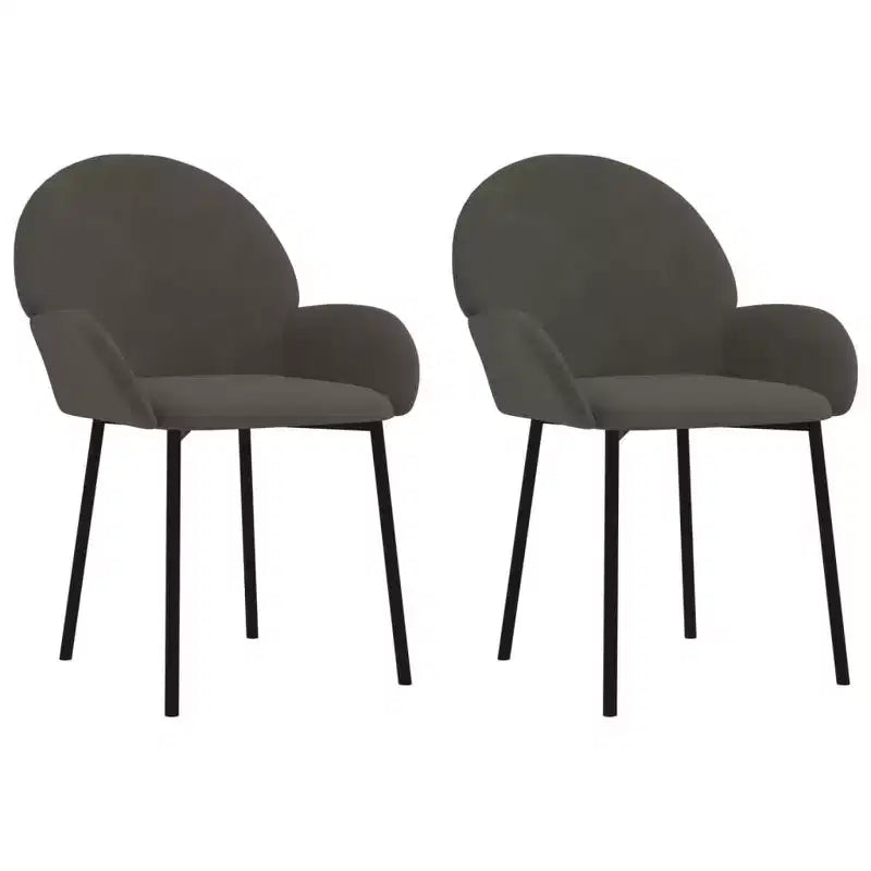 vidaXL Set 2 Sedie da Pranzo Grigio Scuro