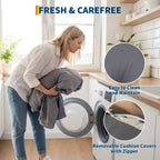 Sedia a dondolo da esterno in vimini con schienale alto e cuscini, sedia da esterno in rattan per portico resistente alle intemperie, rivestimenti sfoderabili e lavabili, capacità 150 kg