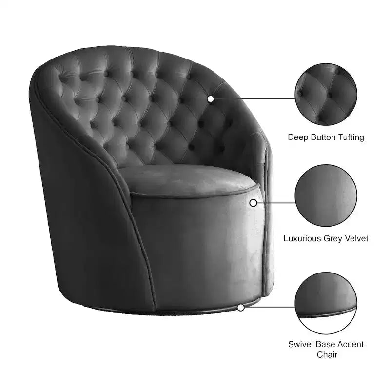 Sedia in velluto Alessio di Meridian Furniture