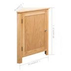 vidaXL Mobile ad Angolo Marrone in Legno Massello di Rovere Mobiletto ad Angolo Compatto