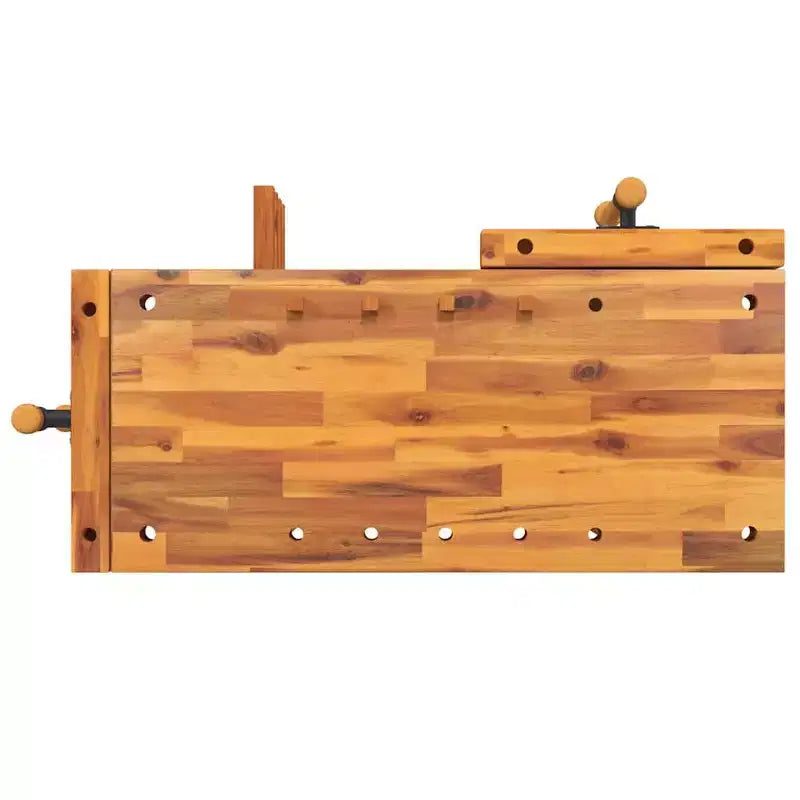 vidaXL Banco da Lavoro con Morse 92x48x83 cm Legno Massello di Acacia