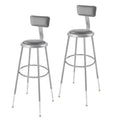 2pk Adjustable Heavy Duty Vinyl Steel Barstool with Backrest Gray - Hampden Furnishings