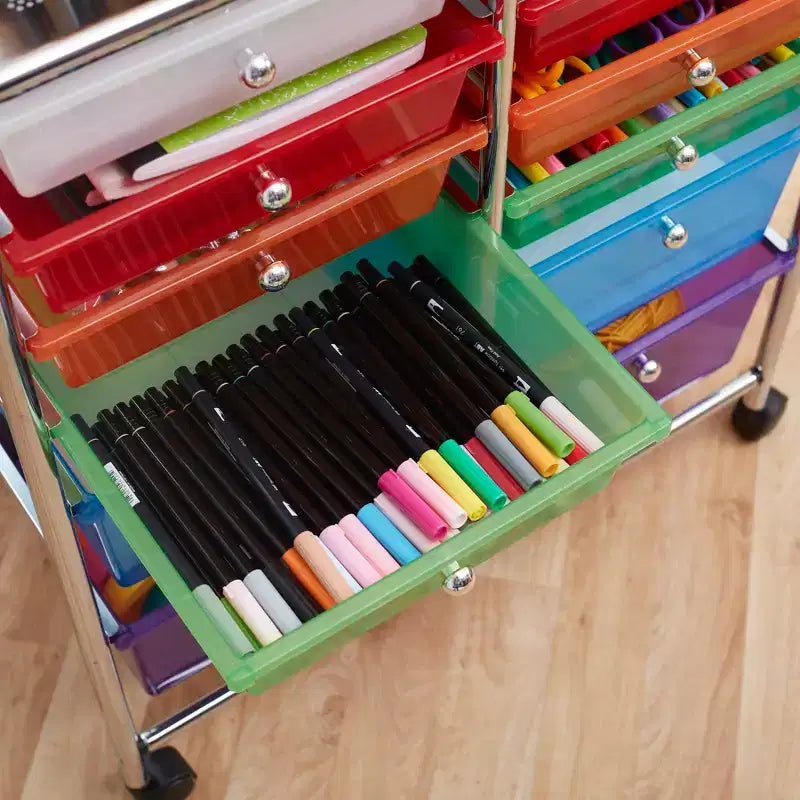 ECR4Kids Carrello Portaoggetti Salvaspazio con 12 Cassetti, Organizzatore Mobile