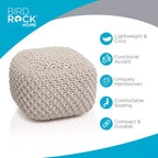 Pouf quadrato poggiapiedi BirdRock Home per soggiorno e camera da letto - Naturale